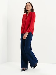 Finery Red Kiya Tie Neck Blouse - Image 3 of 5