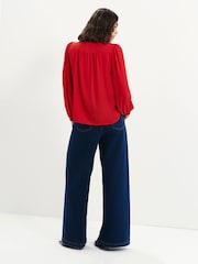 Finery Red Kiya Tie Neck Blouse - Image 5 of 5