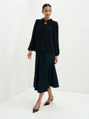 Finery Black Kiya Tie Neck Blouse - Image 3 of 5