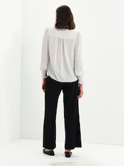 Finery White Mavis Polka Dot Print Pussybow Blouse - Image 5 of 5