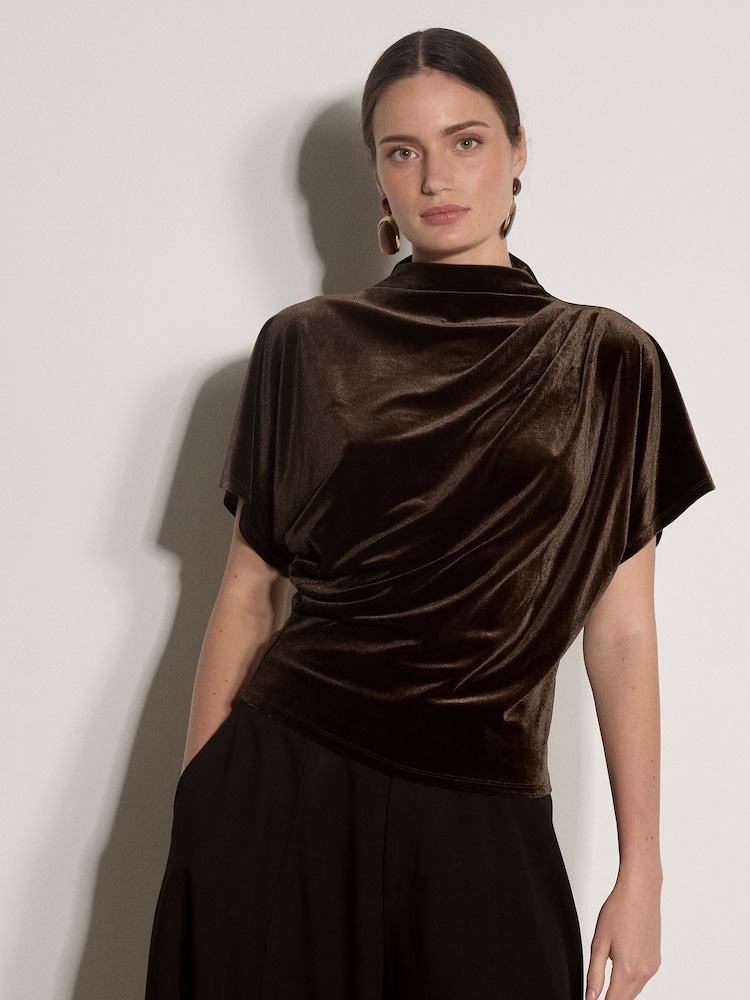 Apricot Brown Velvet Batwing T-Shirt - Image 1 of 4 Apricot Brown Velvet Batwing T-Shirt - Image 1 of 4