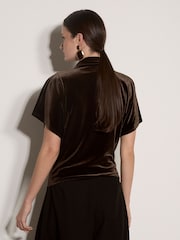 Apricot Brown Velvet Batwing T-Shirt - Image 2 of 4