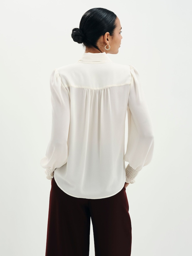 Finery Cream Mavis Pussy Bow Blouse - Image 5 of 5 Finery Cream Mavis Pussy Bow Blouse - Image 5 of 5