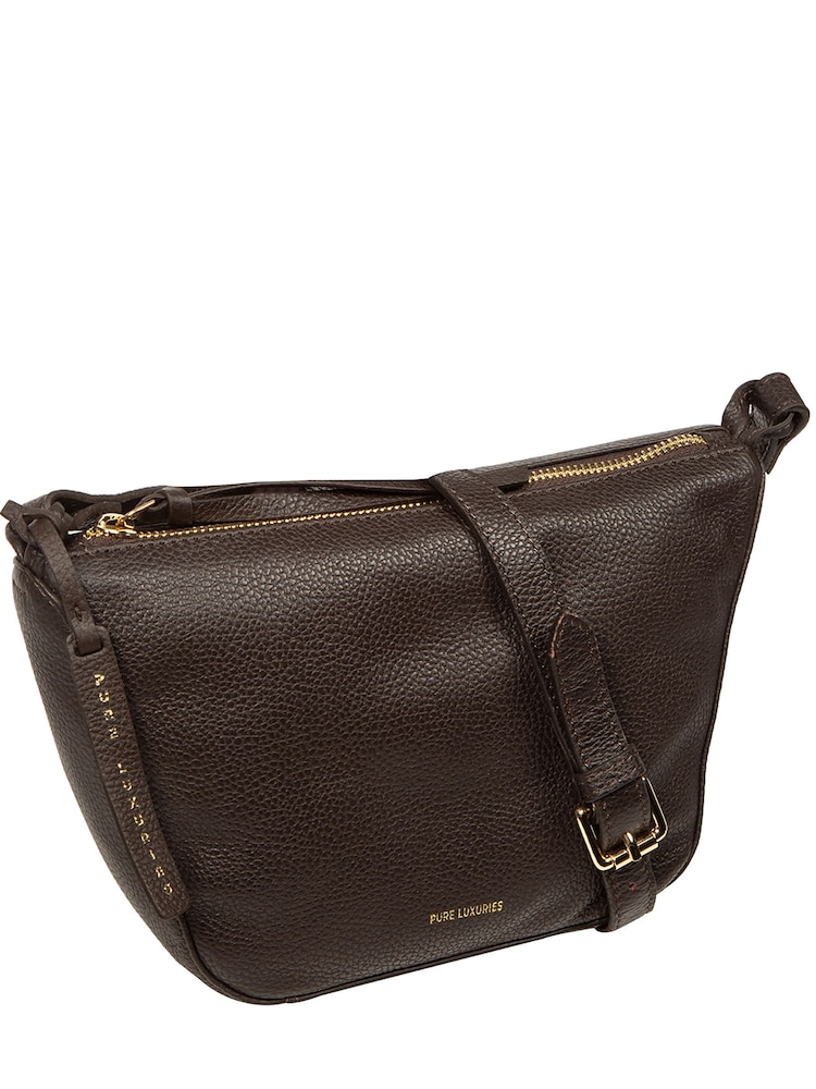 Pure Luxuries London Brown 'Solene' Leather Cross Body Bag - Image 6 of 6