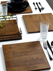 Black Set of 4 Wooden Bronx Placemats - Image 1 of 4