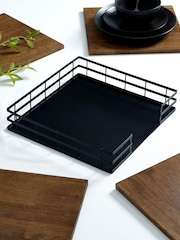 Black Set of 4 Wooden Bronx Placemats - Image 2 of 4