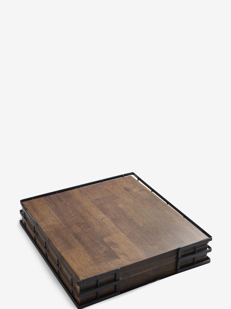 Black Set of 4 Wooden Bronx Placemats - Image 4 of 4