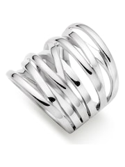 Beaverbrooks Sterling Silver Wide Strand Ring - Image 2 of 3
