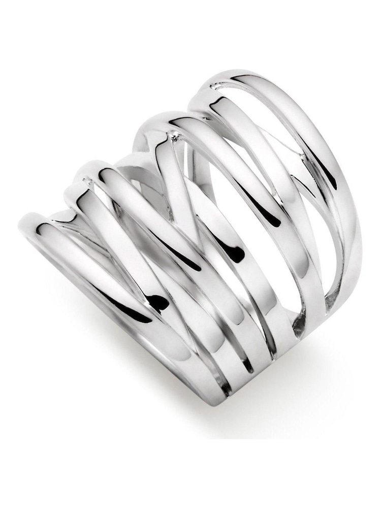 Beaverbrooks Sterling Silver Wide Strand Ring - Image 2 of 3