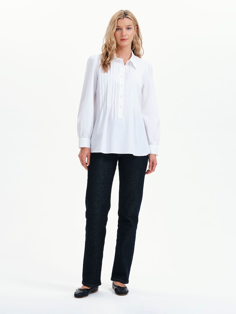 Finery White Mimi Cotton Rich Shirt - Image 2 of 5 Finery White Mimi Cotton Rich Shirt - Image 2 of 5