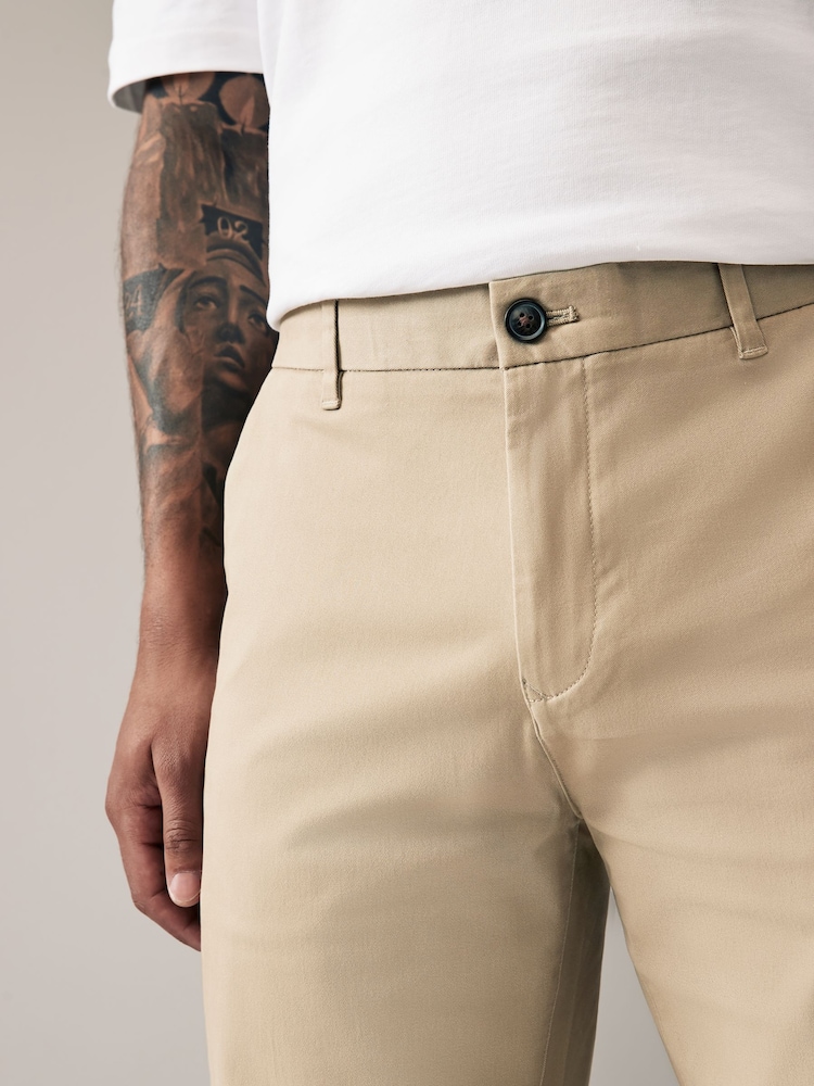 Stone Straight Fit Stretch Chinos Trousers - Image 3 of 7