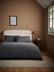 Charcoal Grey Brushed Supersoft 100% Cotton Duvet Cover And Pillowcase Set - Image 1 of 6
