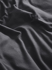 Charcoal Grey Brushed Supersoft 100% Cotton Duvet Cover And Pillowcase Set - Image 4 of 6