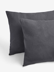 Charcoal Grey Brushed Supersoft 100% Cotton Duvet Cover And Pillowcase Set - Image 6 of 6
