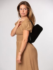 Pure Luxuries London Black 'Verity' Suede Evening Bag - Image 1 of 8