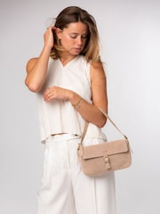 Pure Luxuries London Natural 'Aeliana' Suede Grab Bag - Image 2 of 7