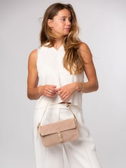 Pure Luxuries London Natural 'Aeliana' Suede Grab Bag - Image 3 of 7