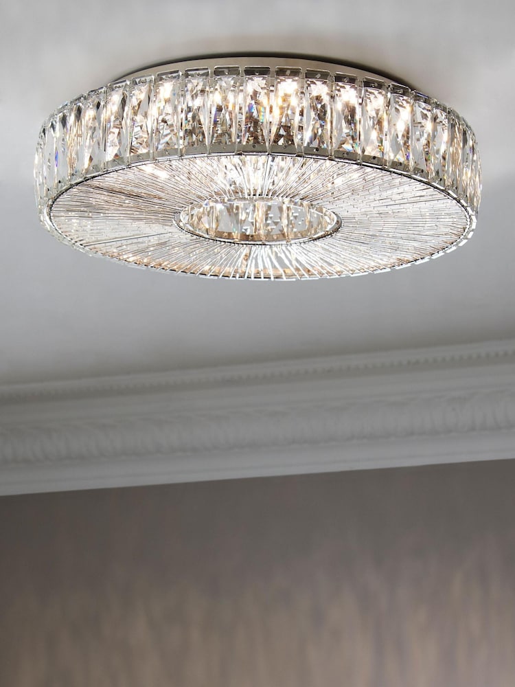 Clear Aria Large Flush Fitting Ceiling Light - Image 1 of 9