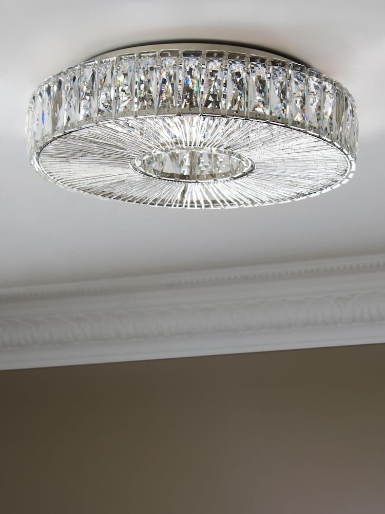 Clear Aria Large Flush Fitting Ceiling Light - Image 2 of 9