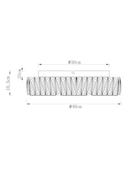 Clear Aria Large Flush Fitting Ceiling Light - Image 8 of 9