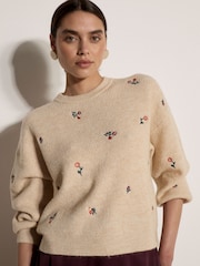 Apricot Natural Floral Embroidered Jumper - Image 1 of 4