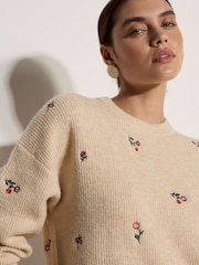 Apricot Natural Floral Embroidered Jumper - Image 4 of 4