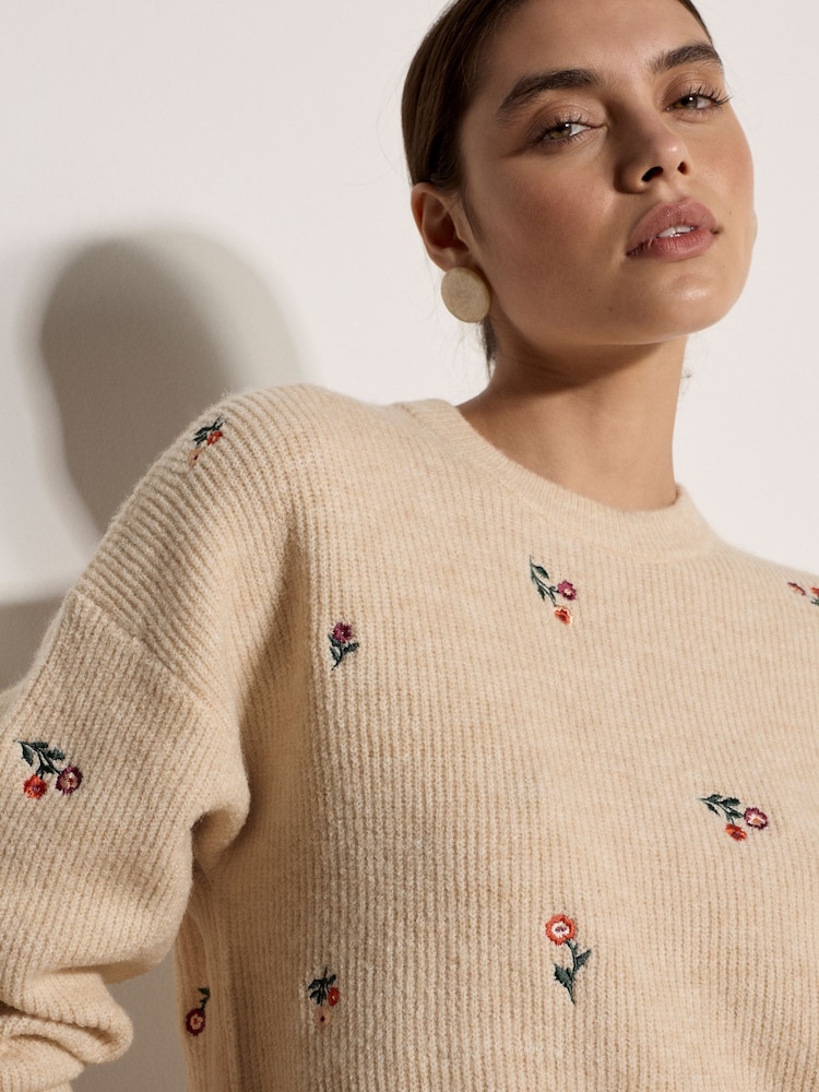 Apricot Natural Floral Embroidered Jumper - Image 4 of 4 Apricot Natural Floral Embroidered Jumper - Image 4 of 4