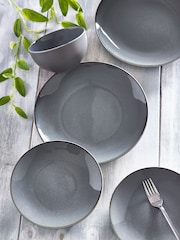 Slate Blue Logan Reactive Glaze 12 Piece Dinner Set - Image 1 of 4