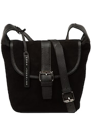 Pure Luxuries London Black 'Aveline' Suede and Leather Cross Body Bag - Image 3 of 6