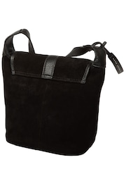 Pure Luxuries London Black 'Aveline' Suede and Leather Cross Body Bag - Image 4 of 6