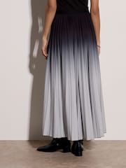Apricot Black Ombre Pleated Midi Skirt - Image 2 of 4