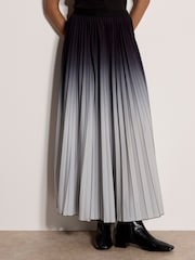 Apricot Black Ombre Pleated Midi Skirt - Image 3 of 4