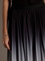 Apricot Black Ombre Pleated Midi Skirt - Image 4 of 4