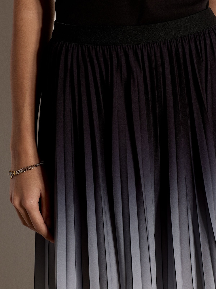 Apricot Black Ombre Pleated Midi Skirt - Image 4 of 4 Apricot Black Ombre Pleated Midi Skirt - Image 4 of 4
