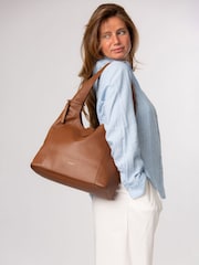 Pure Luxuries London Tan Brown 'Everly' Leather Shoulder Bag - Image 2 of 6