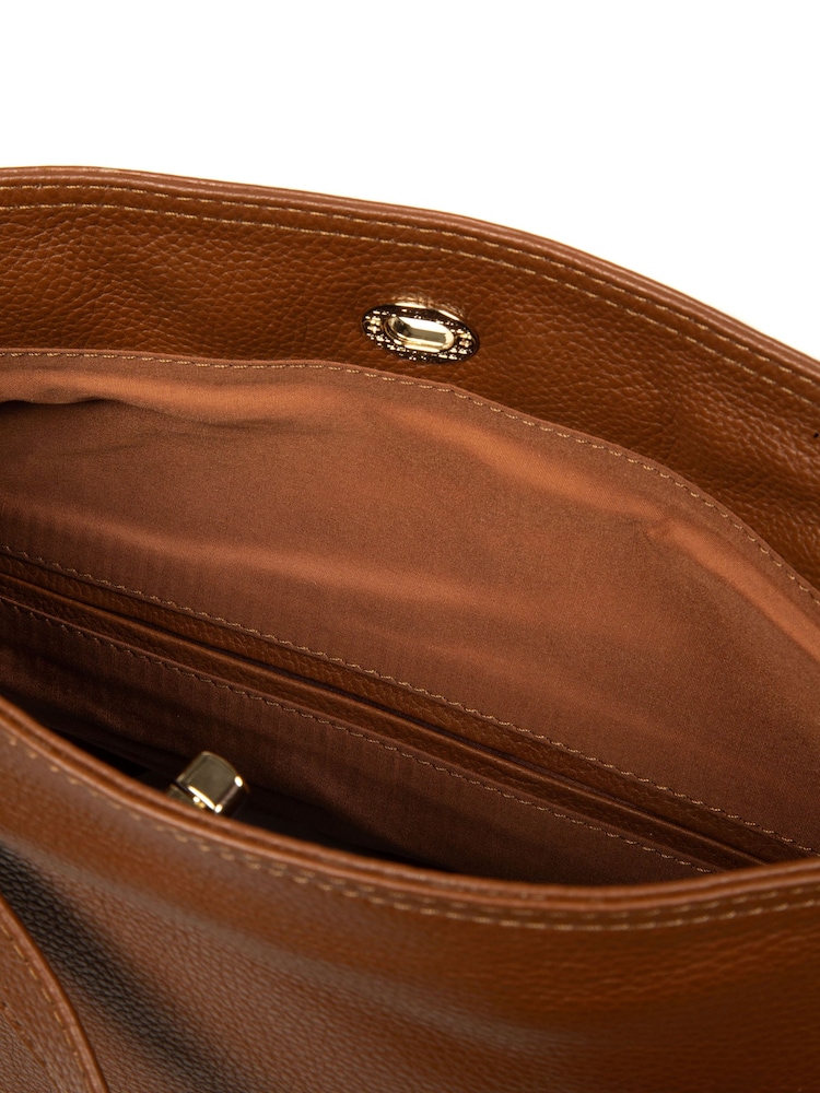 Hellbraun - Pure Luxuries London Luxe Rucksack und Schultertasche aus Leder - Bild 10 von 10