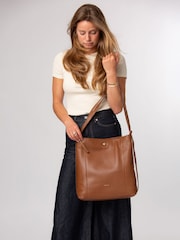 Hellbraun - Pure Luxuries London Luxe Rucksack und Schultertasche aus Leder - Bild 3 von 10