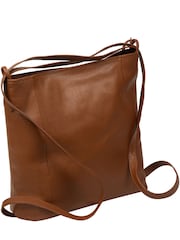 Hellbraun - Pure Luxuries London Luxe Rucksack und Schultertasche aus Leder - Bild 8 von 10
