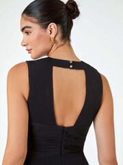 Roman Black Buckle Detail Stretch Maxi Dress - Image 5 of 5