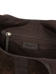 Pure Luxuries London Brown 'Lark' Suede and Leather Tote Bag - Image 5 of 7