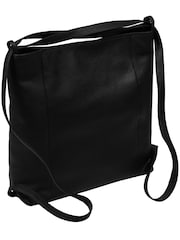 Schwarz - Pure Luxuries London Luxe Rucksack und Schultertasche aus Leder - Bild 9 von 12