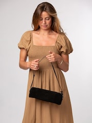Pure Luxuries London Black 'Margot' Suede Mini Grab Bag - Image 3 of 7