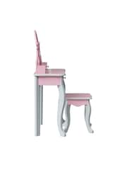 Teamson Home Pink Kids Wooden Vanity Set with Stool Mirror & Storage - Image 5 of 6