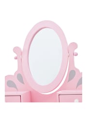 Teamson Home Pink Kids Wooden Vanity Set with Stool Mirror & Storage - Image 6 of 6