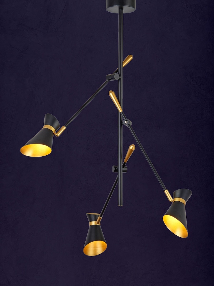 Searchlight Black Pacific Spotlight 3 Light LED Ceiling Light - Image 1 of 3 Searchlight Black Pacific Spotlight 3 Light LED Ceiling Light - Image 1 of 3
