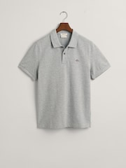 GANT Grey Regular 100% Cotton Shield Polo Shirt - Image 5 of 5