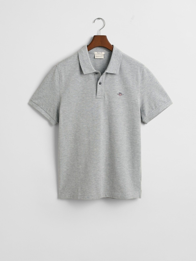 GANT Grey Regular Shield Polo Shirt - Image 6 of 6