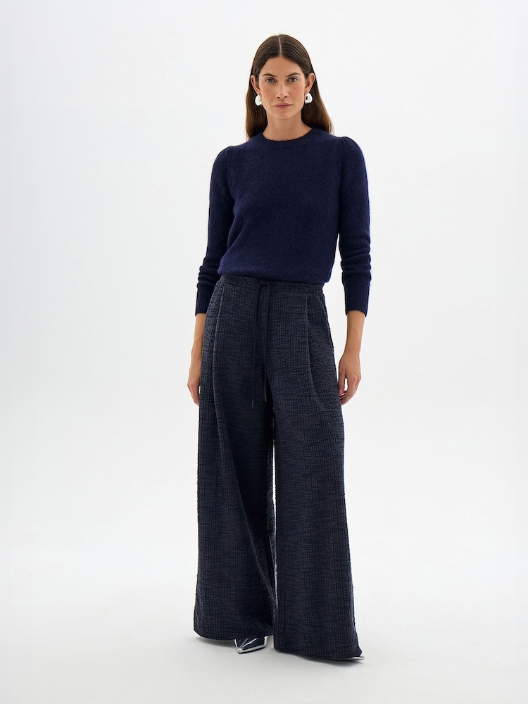 Hush Blue Taylor Textured Check Trousers - Image 2 of 5 Hush Blue Taylor Textured Check Trousers - Image 2 of 5