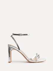 Srebrny - Linzi Gesture Strappy Block Heel Sandals - Obraz 2 z 5