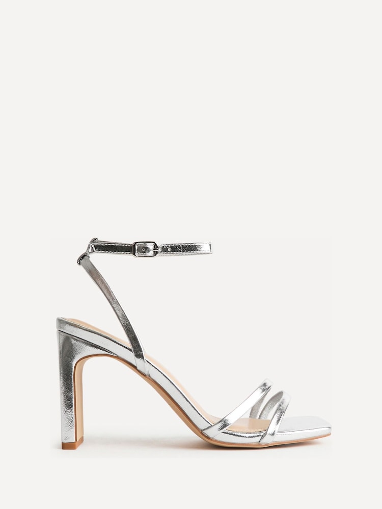 Srebrny - Linzi Gesture Strappy Block Heel Sandals - Obraz 2 z 5